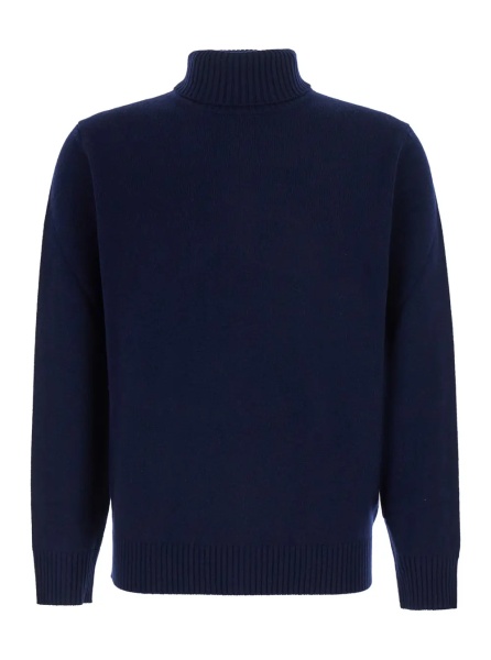 Pulover Turtleneck ML F.7gg with long sleeves and wool and cashmere fabric blue women