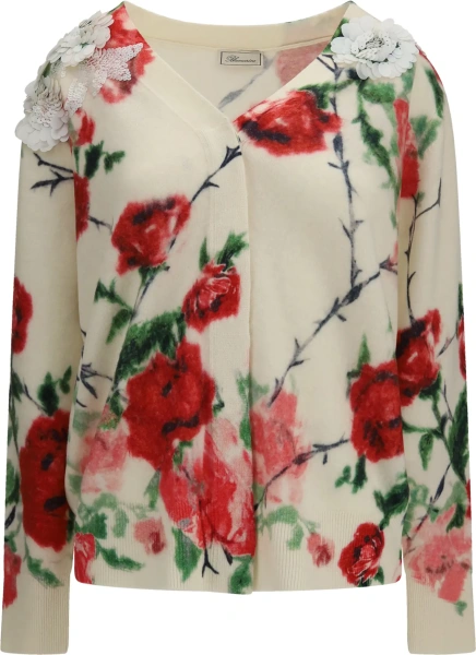 Pulover Wool and cashmere Sweater with applied roses