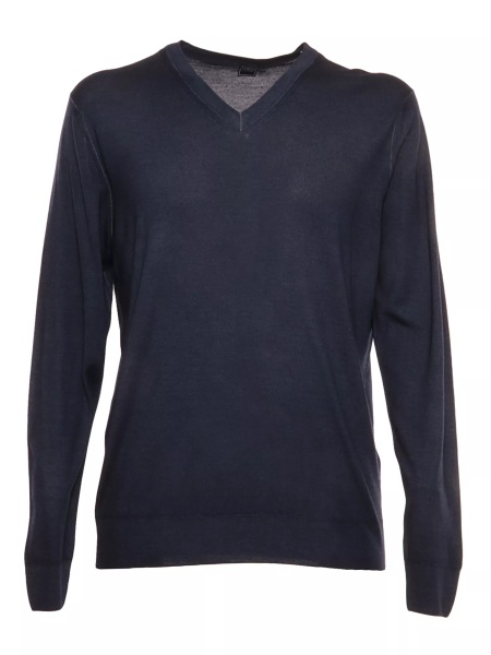 Pulovere Blue cashmere blue silk V-neck