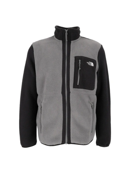 Pulovere M YUMIORI FULL ZIP SMOKED PEARL/TNF BLACK