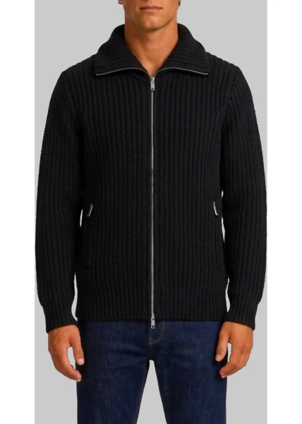 Pulovere Ribbed Zip Jacket In