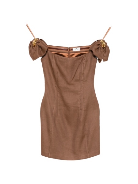 Rochie de ocazie Elisabetta Franchi maro din vascoza si in