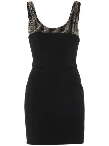 Rochie de ocazie Elisabetta Franchi neagra din elastan si sticla