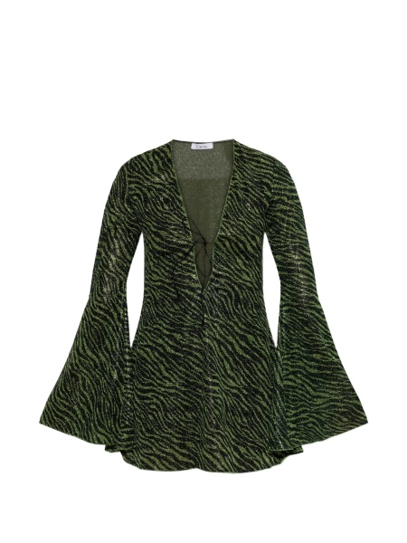 Rochie de plaja OSEREE verde din poliamida si fibre metalice