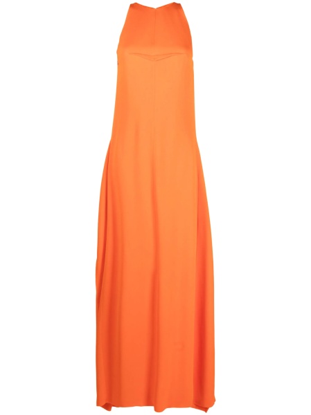 Rochie de seara Lanvin portocalie din acetat si vascoza