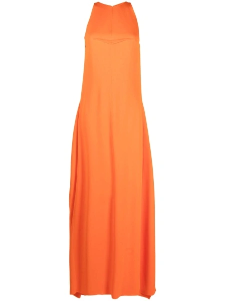 Rochie de seara Lanvin portocalie din acetat si vascoza
