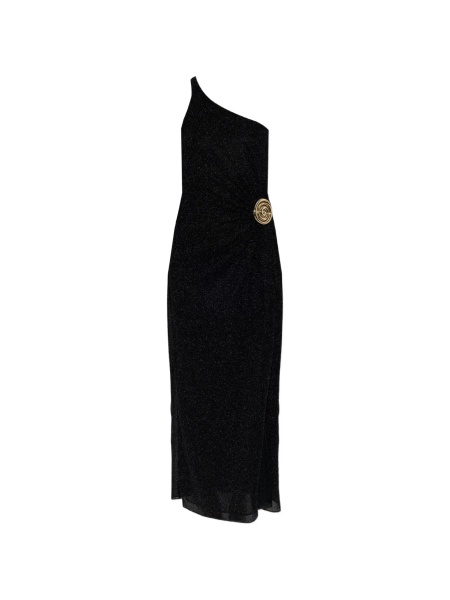 Rochie de seara OSEREE neagra din poliamida si fibre metalice