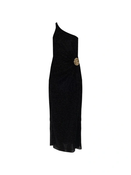 Rochie de seara OSEREE neagra din poliamida si fibre metalice
