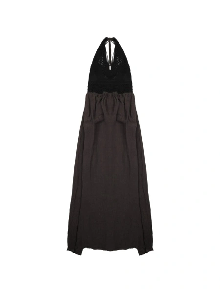 Rochie de zi 120% LINO gri din in si poliamida