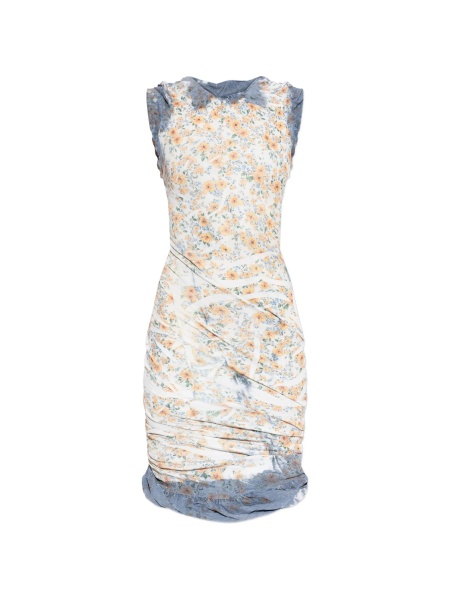 Rochie de zi Diesel alba din elastan si bumbac