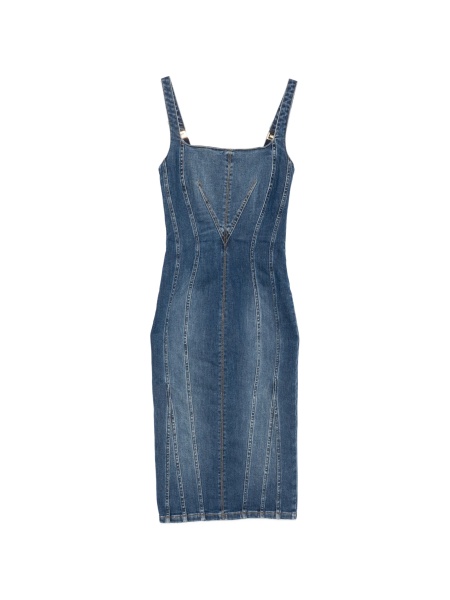 Rochie de zi Elisabetta Franchi albastra din elastan si lyocell