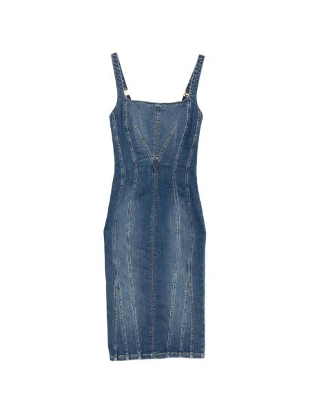 Rochie de zi Elisabetta Franchi albastra din elastan si lyocell