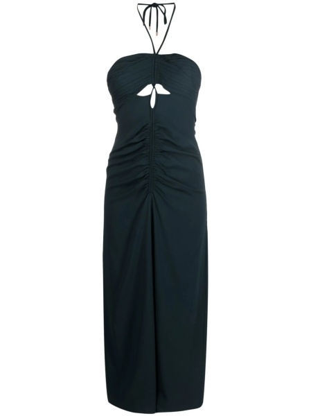 Rochie de zi Self-Portrait gri din vascoza si spandex/elastan