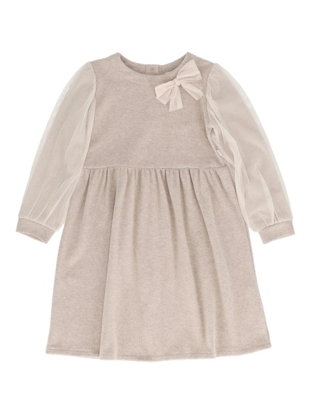 Rochii Cotton-cashmere dress with tulle sleeves