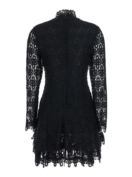 Rochii Dress Mini Black with Lace Details in Tech Fabric