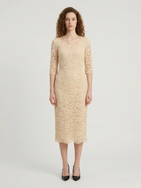 Rochii Lace Midi Sheath Dress