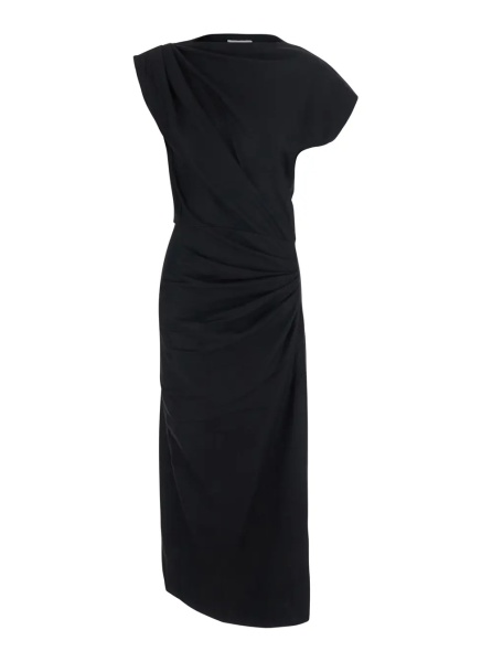 Rochii Long Dress NAERYS-GC with long sleeves and back closure in black women