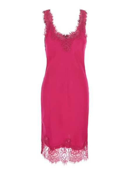 Rochii 'MEGAN' pink Dress with V-neck and lace details in fabric for women