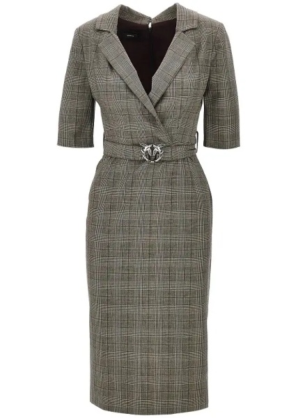 Rochii Wool-blend midi dress with Check motif