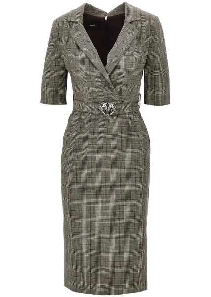 Rochii Wool-blend midi dress with Check motif