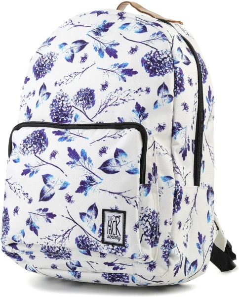 Rucsac THE SOCIETY PACK XCLASSIC BACKPACK WHITE BLUE FLOWER ALLOVER