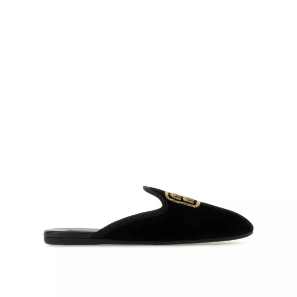 Saboti Miu Miu Logo Embroidered Slip-On Mules