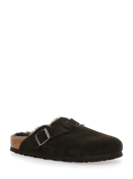 Saboti Mule Slip-On 'Boston' with adjustable strap in Ecoleather brown women