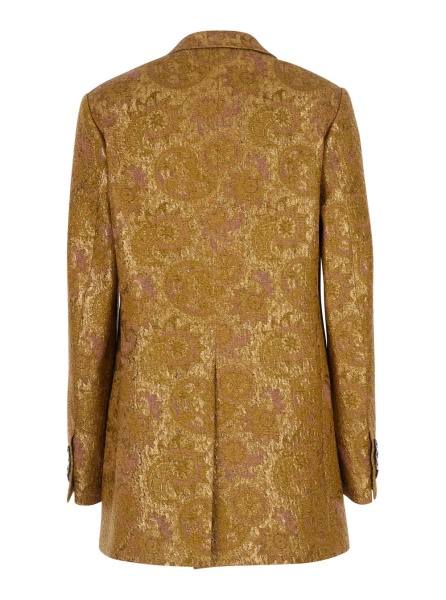 Sacou 'Blanchet' Metallic Single-breasted Jacket with Notched revers in Linen Blend for Women