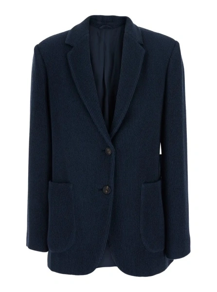Sacou Brunello Cucinelli albastru din lana