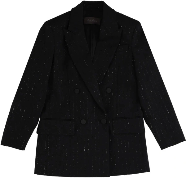 Sacou Double-Breasted Jacket With Rhinestone Details