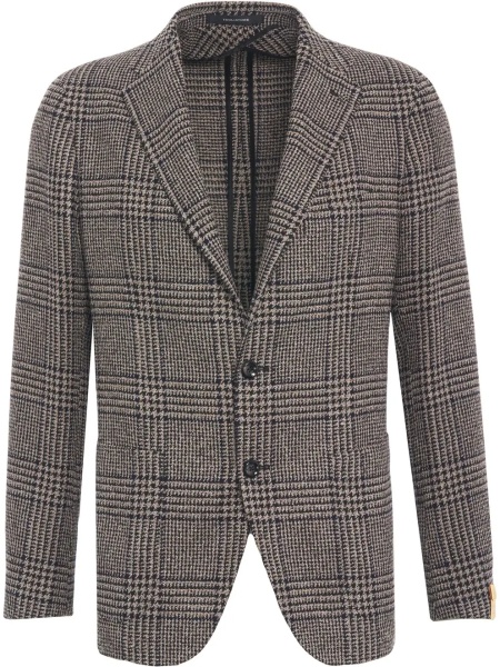Sacou Single-breasted blazer with check pattern