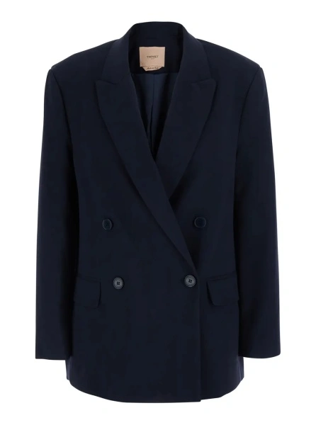 Sacou TWINSET albastru din vascoza