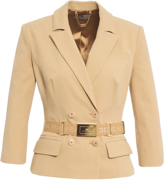 Sacouri Double-breasted blazer with waist belt