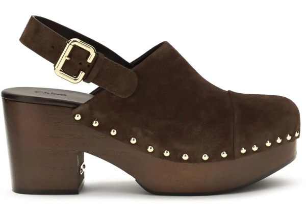 Sandale Jeannette wedge Clogs in glossy calfskin
