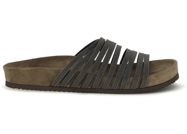 Sandale Lace-up Slides with monili embellishment