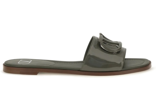 Sandale VLogo patent leather Slide Sandals