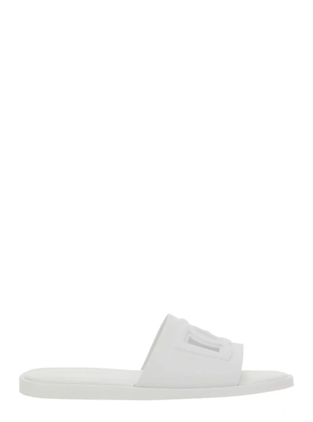 Sandale White Rubber Logo Detail Slip-On Sandals for Men