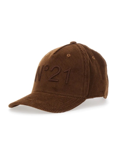 Sapca Brown Baseball Cap with Front Logo in Corduroy Boy