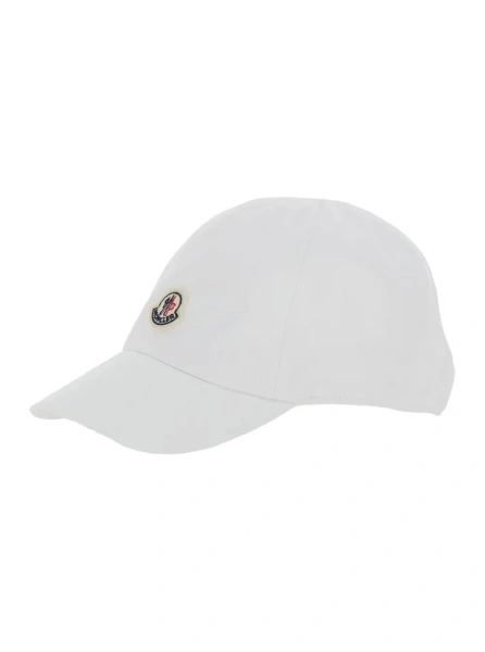 Sapca Moncler alba din bumbac