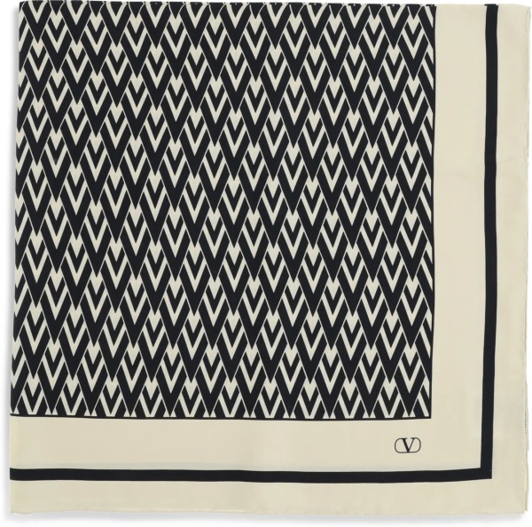 Silk Foulard with all-over monogram print