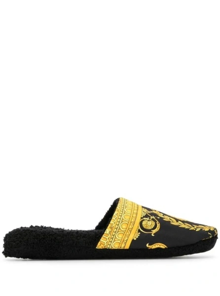 Slapi House Slippers with Baroque Print in Cotton and Sponge for Men
