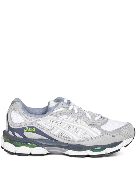 Sneakers ASICS albi din material textil si piele