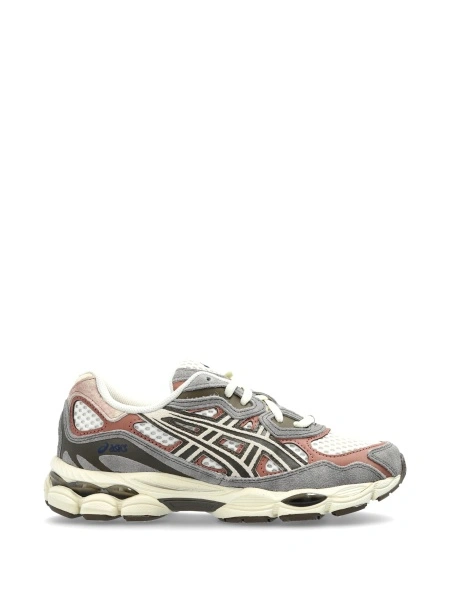 Sneakers ASICS gri din material textil si piele intoarsa