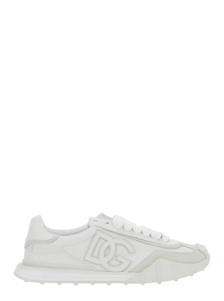 Sneakers 'Athletic' white Low top sneakers with logo patch on the side and logo lettering on the back in leather for men