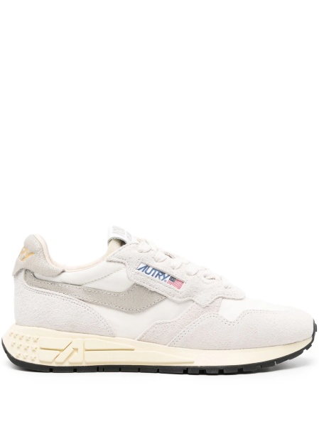 Sneakers AUTRY albi din nylon si piele intoarsa
