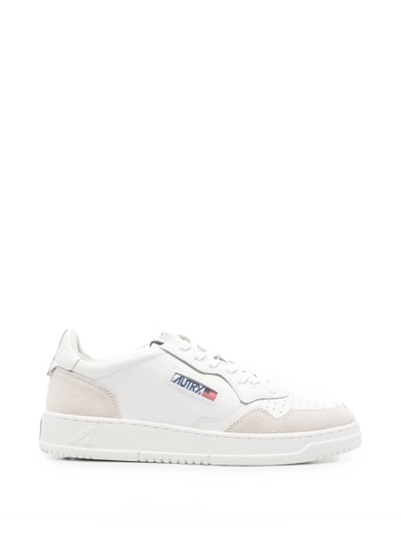 Sneakers AUTRY albi din piele intoarsa si piele