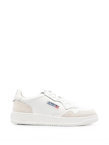 Sneakers AUTRY albi din piele intoarsa si piele