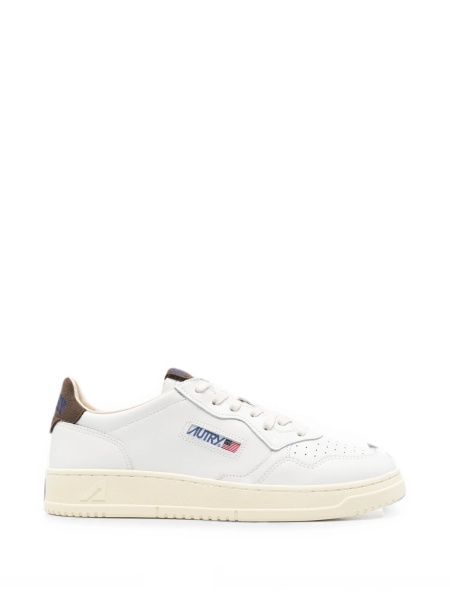 Sneakers AUTRY albi din piele intoarsa si piele