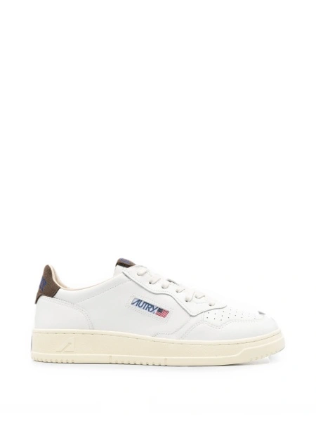 Sneakers AUTRY albi din piele intoarsa si piele