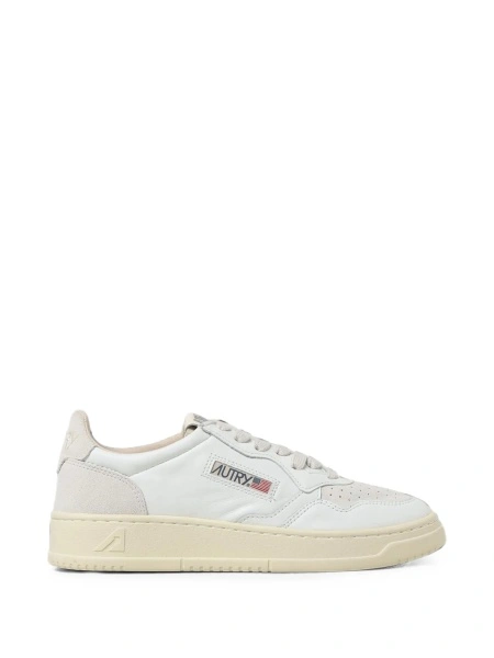 Sneakers AUTRY albi din piele si piele intoarsa